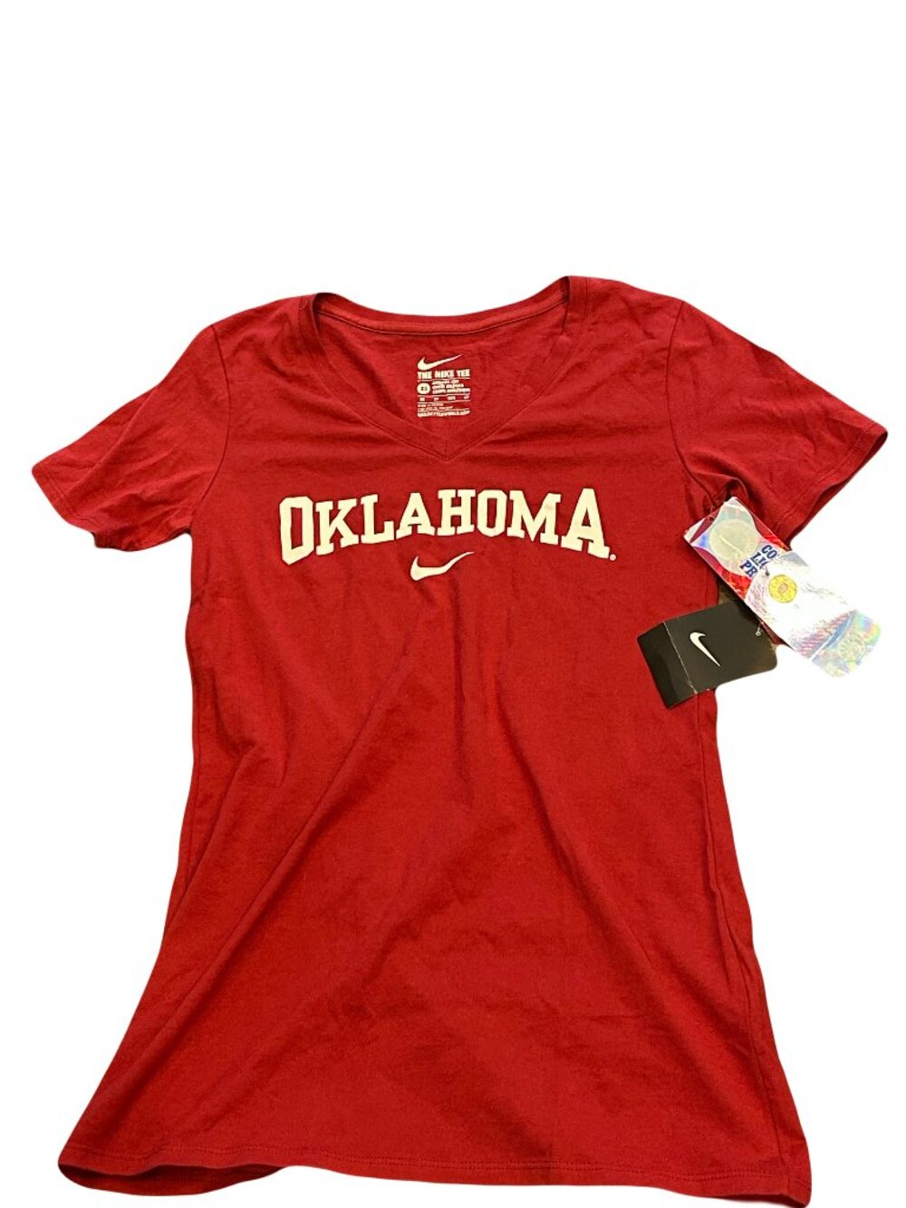 NWT Oklahoma Sooners Nike Arch Mid Phrase V-Neck T-Shirt